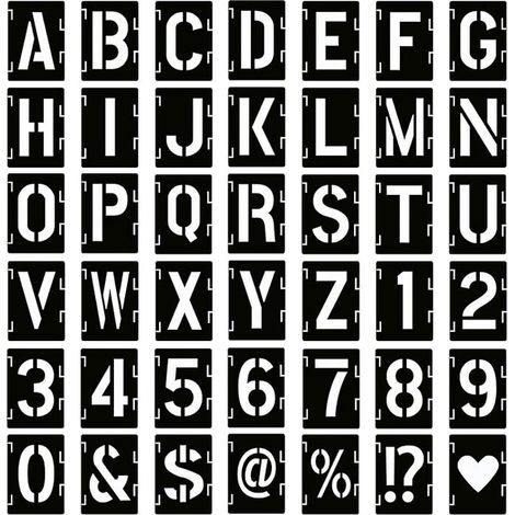 Plastic Stencils with Letters, Numbers, Stencils for Wall Painting, Home Decor, DIY and Crafts (5 Inch) (1/5)