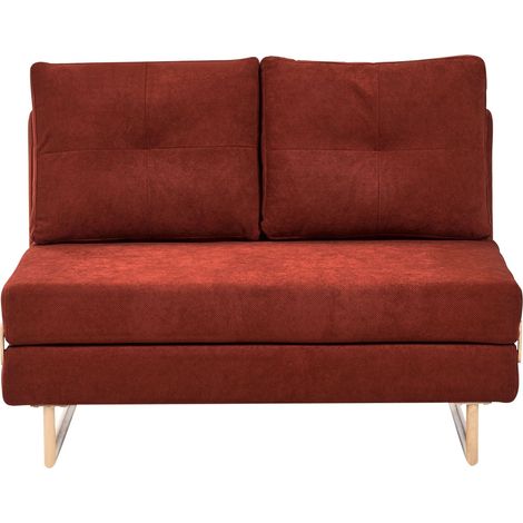 Sofa Bed 2 Seater JERSLEV Fabric Red (1/5)