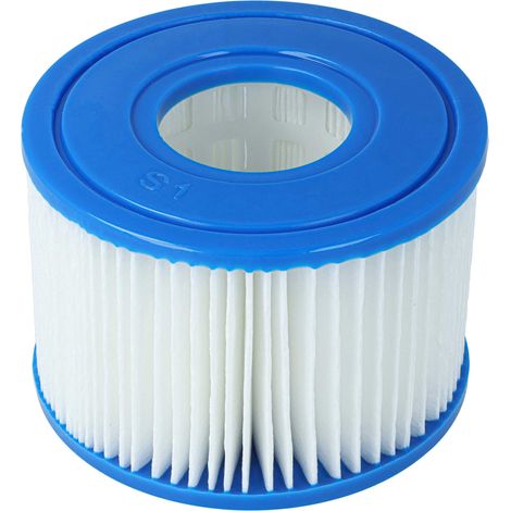 vhbw Cartouche filtrante type S1 remplacement pour Intex S1 29011 pour spa, bain à remous - Filtre de rechange blanc / bleu (1/4)