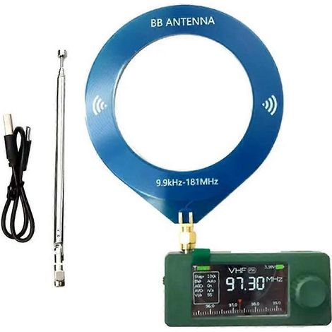 Mini radio SI4732 9,9 kHz-181 MHz LSB USB AM/FM, écran 1,9 pouce, récepteur radio ondes courtes SI4732 + antenne double type (1/5)