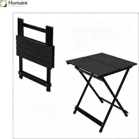 Table de jardin aluminium noir 50.5 x 46.5 x 60 cm HOMAIRE (1/5)