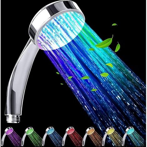 Ducha de mano LED - cabezal de ducha iluminado - 1 pieza - cromado - universal (1/5)