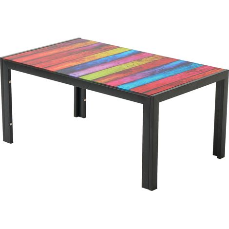 Tavolino da salotto 100x60 cm in vetro temperato nero con gambe in metallo - CHICFURN (1/5)