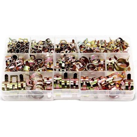 100 Pièces Colliers de Serrage à Ressort, Clips à Ressort Tuyau Serre-Joints à Tuyaux Colliers de Clip à Ressort Ajustable pour Tuyau Durites - 6mm/7mm/8mm/9mm/10mm/11mm/12mm/14mm/15mm/17mmm