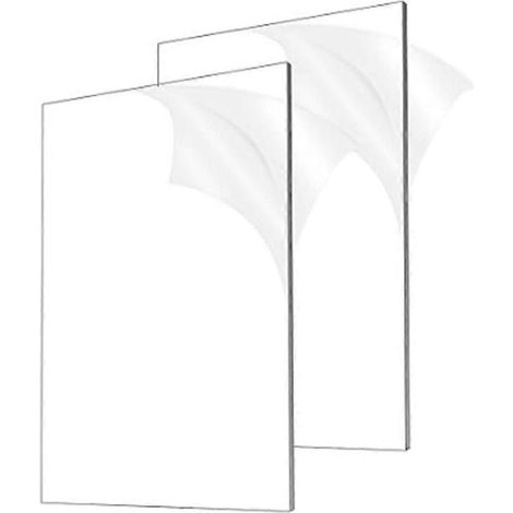 2 plaques acryliques de 3 mm d'épaisseur (1/8 po), verre acrylique coulé transparent 8 x 12 po pour panneaux, projets d'affichage DIY, artisanat, cadres postaux
