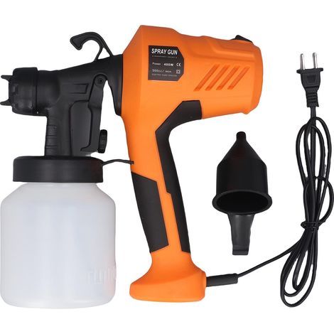 Pistolet à peinture électrique à 3 modes de pulvérisation, haute efficacité, facile à nettoyer, idéal pour la peinture de meubles et d'intérieur/extérieur - Orange (1/5)