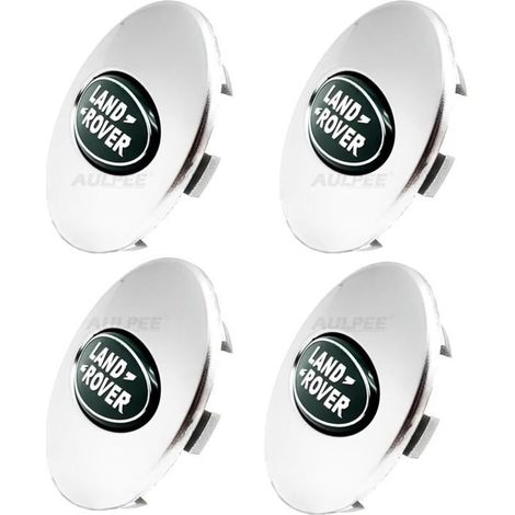 Enjoliveur ABS 62 mm avec logo central, compatible avec les accessoires Land Rover (chrome vert LR) (1/5)