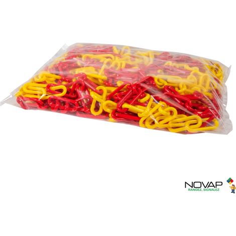 Chaîne plastique Ø 6mm x 25m Jaune/Rouge en sac - SIGNAL - 1160040