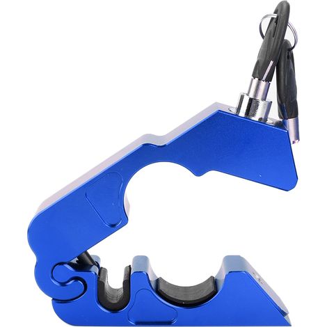 Levier de verrouillage antivol universel en alliage d'aluminium CNC pour moto, butée de frein (bleu) (1/5)