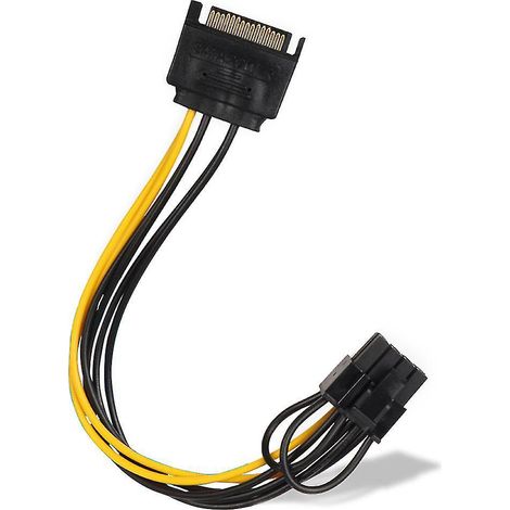 Adaptateur secteur pour carte vidéo : SATA mâle 15 broches vers PCI Express mâle 8 broches (1/4)