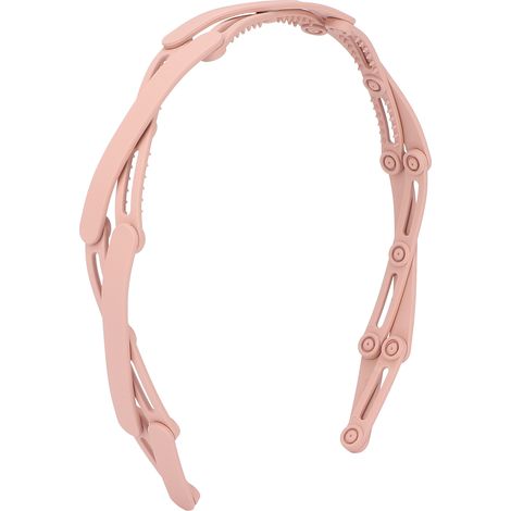 Serre-tête pliable compact rétractable poche cerceau cheveux accessoire fille rose bandeau ajustable coiffure pratique voyage. (1/5)