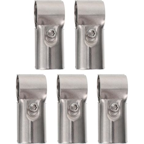 Connecteur D'extension Rapide à Démonter 5 Pièces en Acier Inoxydable Argenté pour Tringle à Rideau et Garde-Robe Balcon et Buanderie (1/5)