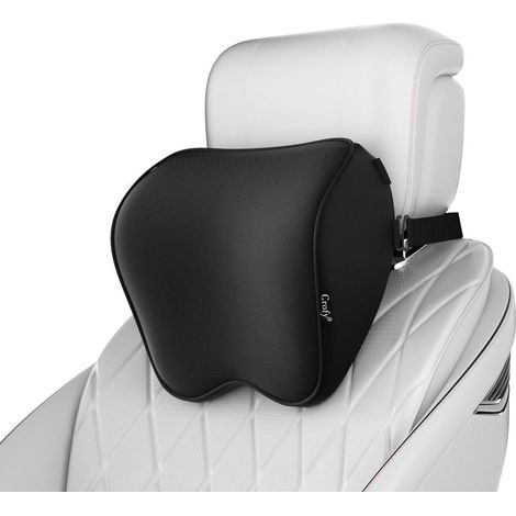 Lot de 2 oreillers cou voiture appuie-tête doux sangle réglable mousse mémoire (1/5)