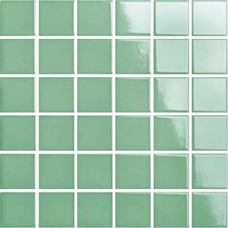 Mosaïque de grès cérame PICCOLO VELVET 5x5cm (finition brillante) - Fern green - - 404 - Fern green - boîte de 0.93 m2