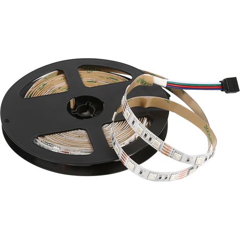 Bande LED USB RGB 5050 de 5 m et 5 V avec télécommande à 24 touches (non étanche)