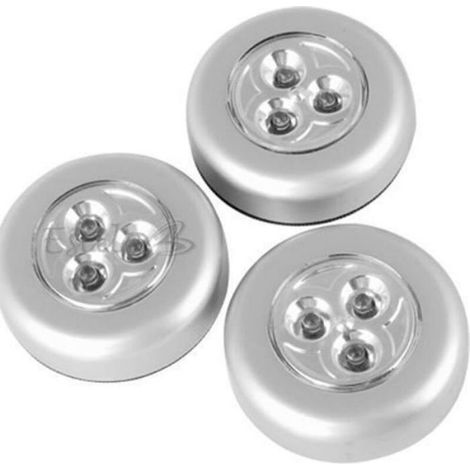 Lot de 3 spots LED sans fil à coller – Plafonnier 3 LED, installation facile (1/3)