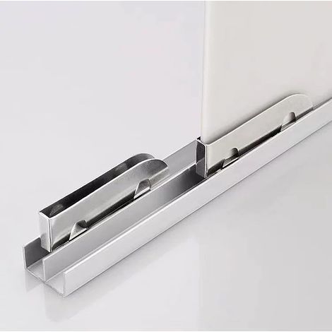 Kit de rail pour porte coulissante, double en alliage d'aluminium 60 (1/5)