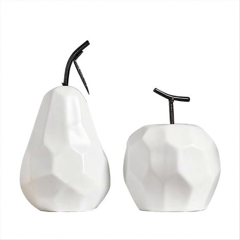 Statue de fruits en céramique blanche, sculpture minimaliste et moderne, ornement (1/5)
