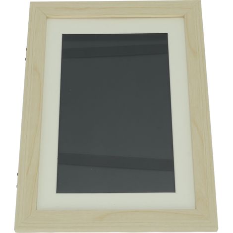 Cadre photo enfant bois composite, ouverture frontale, affichage magnétique interchangeable pour dessins et créations (1/5)