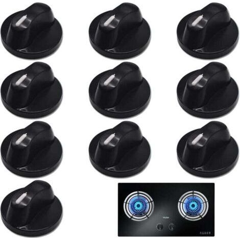 Lot de 10 boutons de commande universels en plastique pour four rotatif interrupteur de réglage 8 mm trou cuisine cuisinière à gaz boutons poêles boutons de commande (1/4)