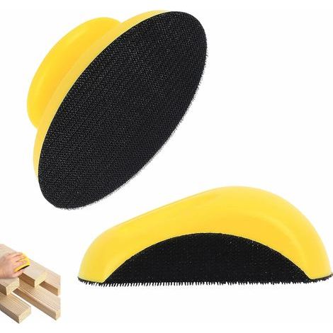 Set mit 2 manuellen Schleifklötzen, rund und mausförmig, 125 mm, Schleifkeil zum Polieren und Restaurieren (1/5)