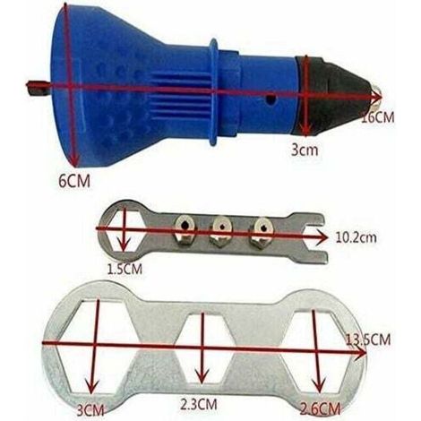 Pince à riveter Pistolet à Rivets électrique Tirer Adaptateur Rivet électrique Adaptateur de Conversion Pistolet électrique,Blue (1/3)