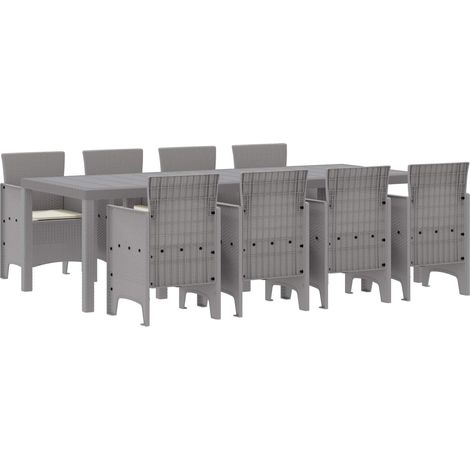 Maison Exclusive - Set da Pranzo per Giardino 9 pz Bianco Polipropilene (1/5)