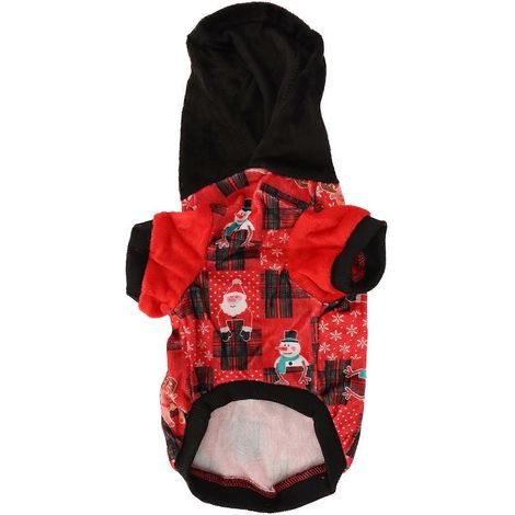Weicher Plüsch-Weihnachtspullover für Hunde, atmungsaktiv und dehnbar, lässiger Pullover für kleine und mittelgroße Hunde (1/5)