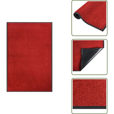 The Living Store Paillasson Rouge 80x120 cm - Tapis D'entrée - Paillasson Intérieur - Paillasson Extérieur - Tapis Absorbant - Tapis Résistant À L'eau (1/5)