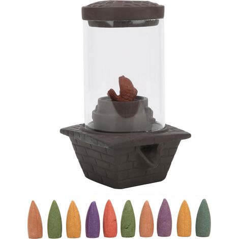 Brûleur d'encens unique coupe-vent à reflux, porte-encens décoratif en forme de poisson, pour la maison. (1/5)