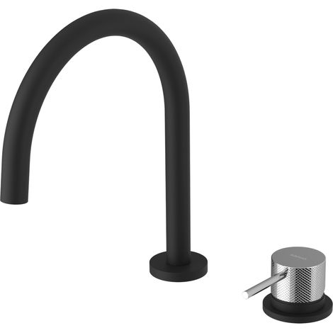 Mitigeur de lavabo 2 trous ULTRASAN, noir mat/chrome
