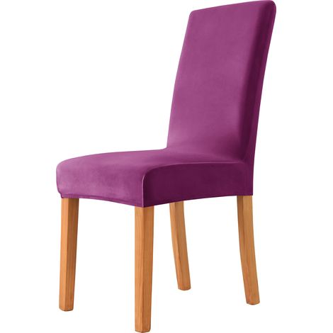 Housse de chaise en velours, velours épais violet (1/5)