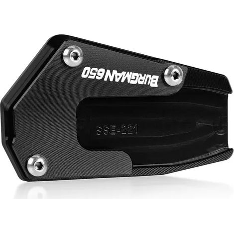 (BURGMAN650 Noir) Compatible avec SUZUKI BURGMAN 650 AN650 2013-2024 Accessoires moto Coussinet de béquille latérale CNC, extension de support de béquille maxpower (1/4)