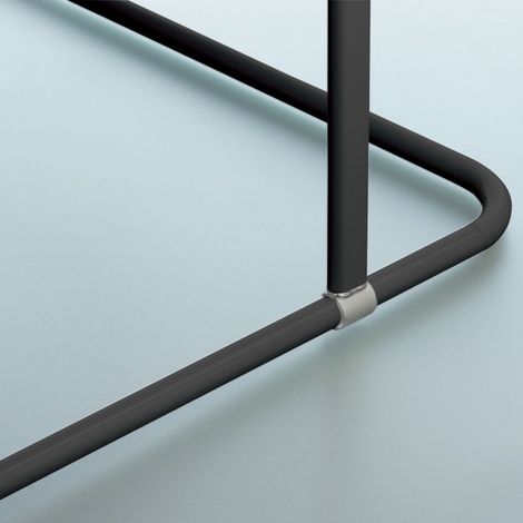 Barra para cortina de ducha modular de esquina para fijar en Aluminio MAGIC UNIVERSAL Negro mate Spirella (1/5)