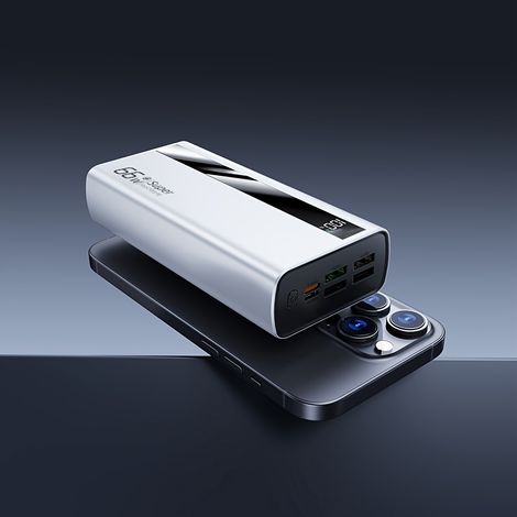 Batterie Externe 60000mAh – Charge Rapide 66W, Écran LCD. Multi-Sorties. Modèle (Blanc). (1/5)
