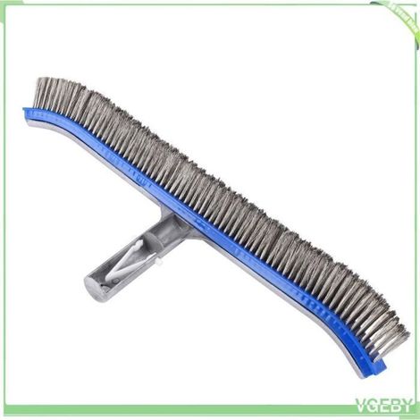 Brosse de Piscine - V GEBY - 18po - Acier Inox - Nettoyage Murs et Carreaux - Résistante à la Corrosion (1/4)