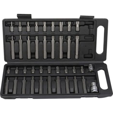KIT SET INSERTI CHIAVI 40 PZ BUSSOLE CHIAVI TORX HEX 1/2" 3/8" PROFESSIONALE