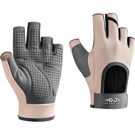 Gants de cyclisme femme - Taille S - Largeur de la paume : 8,5 cm - Longueur : 14 cm - Gants de fitness et de musculation - Demi-gants pour exercices de musculation - Gants de sport - Modèle épais (1/5)