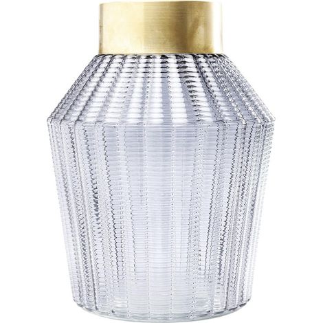Vase Barfly, Gris, Verre, Diamètre 21 cm, Vase Decoratif pour Fleurs, Deco Intérieur, Decoration Chambre, Salon, Maison, 30 x 20,5 x 20,5 (1/5)