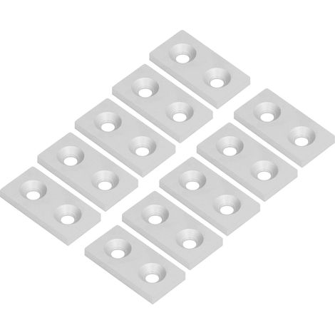 Set mit 10 Profilendkappen aus Aluminium 3060, Abdeckplatten aus Metalllegierung, Doppelloch-Linearteile, Silber (1/5)