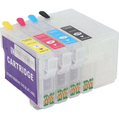 Cartouches d'encre 4 couleurs avec puce permanente pour imprimante - Boîte de recharge d'encre - Noir, Cyan, Magenta, Jaune - T252XL1, T252XL2, T252XL3, T252XL4