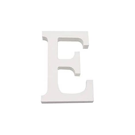 Letra E madera decorativo 11 cm  Blanco (1/3)