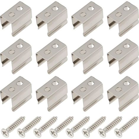 Lot de 50 clips de montage à double trou pour corde lumineuse 10 x 6 x 7,5 mm en acier inoxydable pour bandes LED de 4,8 à 6 mm (1/5)