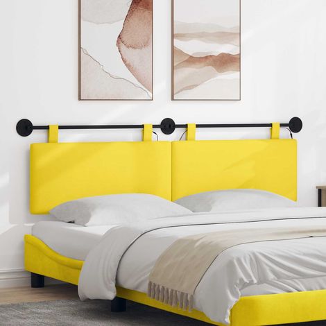 Cabecero colgante Con luz LED Amarillo Claro Tela de Pana
