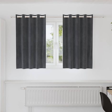 vidaXL Rideaux occultants 2 pcs Gris clair 140 x 140 cm Velours