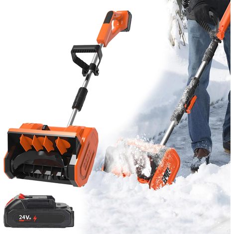 24-V-Akku-Schneeschaufel, 11-Zoll-Akku-Schneefräse, 12,6 x 6,3 Zoll Räumbreite, 26 Fuß (ca. 8 m) Wurfweite – für Hof, Garten und Wege (1/5)