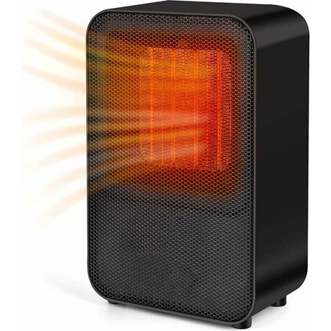Réchauffeur d'espace portable, mini radiateur électrique de 400 W avec protection contre le renversement, utilisation en intérieur pour chambre à coucher, bureau et comptoir (1/5)