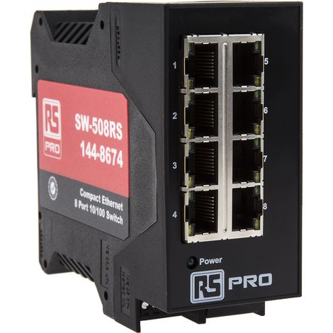 Switch Ethernet 8 Ports RJ45, 10/100Mbit/s, montage Rail DIN ( Prix pour 1 )