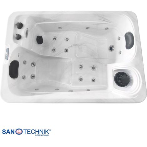 Outdoor Whirlpool SPLIT WHITE MARBLE inkl. Abdeckung 175x115x70 cm frostsicher (1/5)