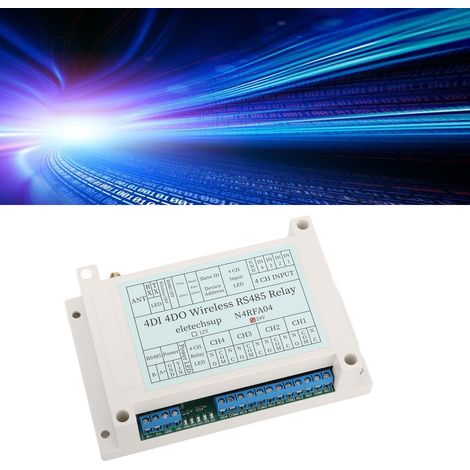 Module relais émetteur-récepteur sans fil RS485 4 canaux 4DI-DO 433M 24 V (1/5)